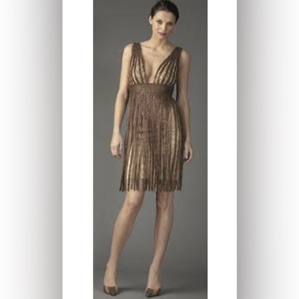 NWT Mandalay Beaded Fringe Cocktail Party Festival Dress new years eve dark age - Picture 3 of 16